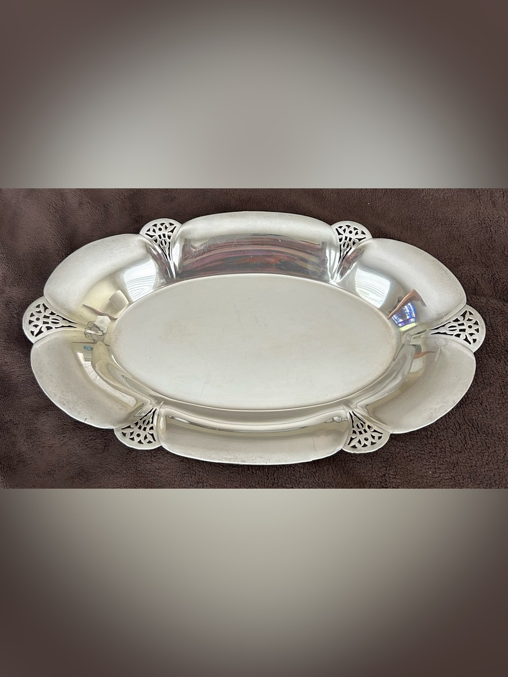 Vintage Wm Rogers #419 Silver-Plated Oval Serving Platter
